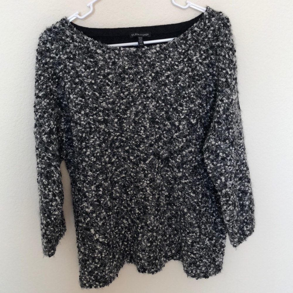 Eileen Fisher Wool & Mohair Textured Crop Sweater - Picture 2 of 5